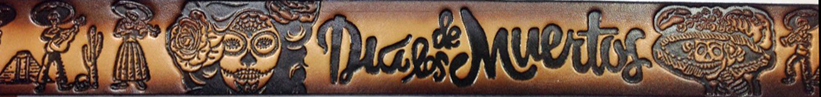 Dia de los Muertos (Day of the Dead)) scene embossed belt
