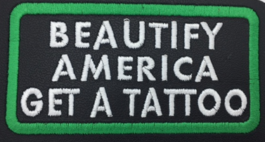 Leather Embroidery Patch 3 3/4" x 2 1/4"