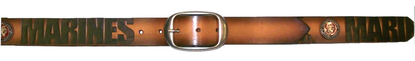 Marines Color Medallion Belt-Brown