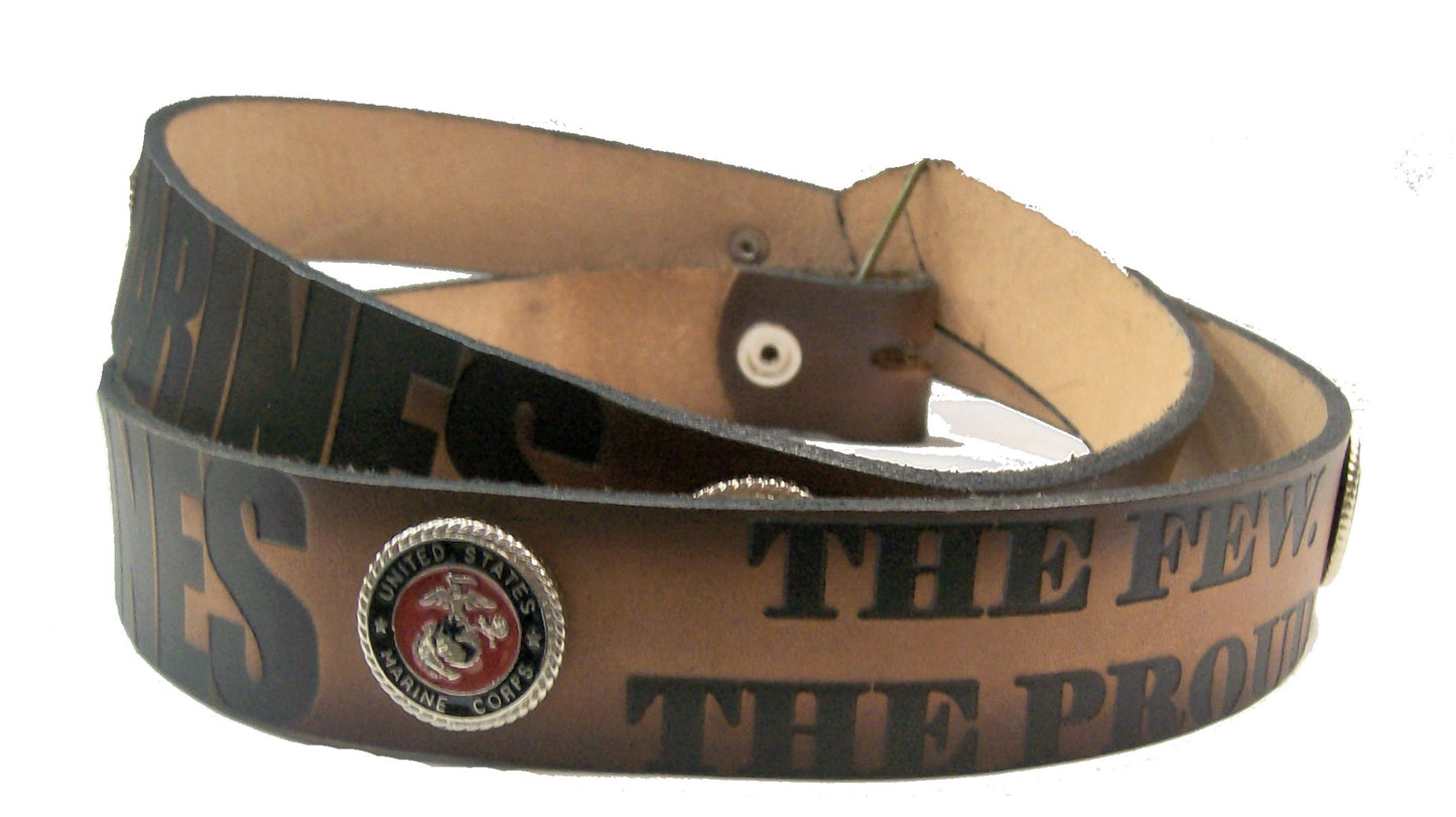 Marines Color Medallion Belt-Brown