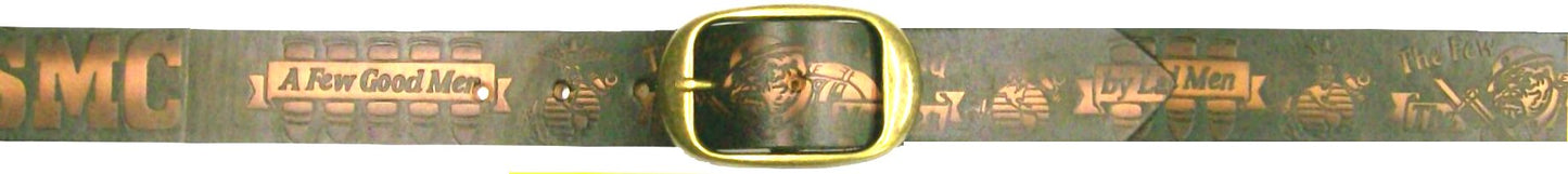 Marines A Few Good Men scene embossed leather belt