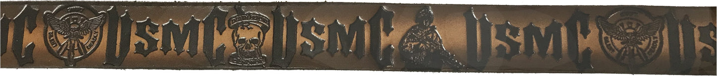 Marines USMC scene embossed leather belt
