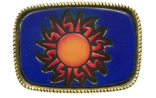 Leather Belt Buckle Sun Designs