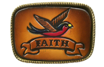 Leather Belt Buckle Faith Design