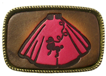 Leather Belt Buckle 50's Poodle Skirt Design