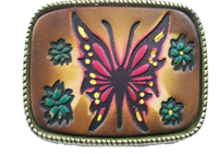 Leather Belt Buckle Butterfly Design