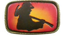 Leather Belt Buckle Firefighter Design