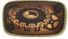 Leather Belt Buckle Gears Design
