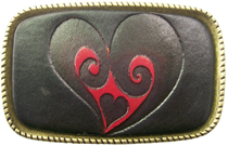 Leather Belt Buckle Heart Design