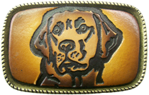 Leather Belt Buckle Labrador Dog Design