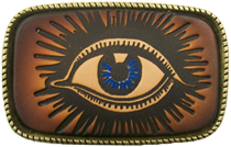Leather Belt Buckle Evil Eye Design