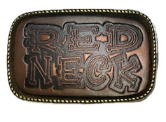 Leather Belt Buckle Red Neck Design