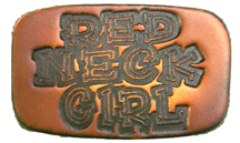 Leather Belt Buckle Red Neck Girl Design