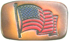Leather Belt Buckle American Flag Design