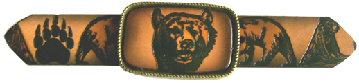 Leather Belt Buckle Bear Design