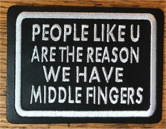 Leather Embroidery Patch 3 3/4" x 2 3/4"