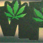 Hemp painted scene black embossed leather belt
