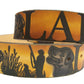 Labrador painted scene embossed leather belt