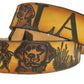 Labrador painted scene embossed leather belt