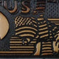 American Flag scene embossed leather belt