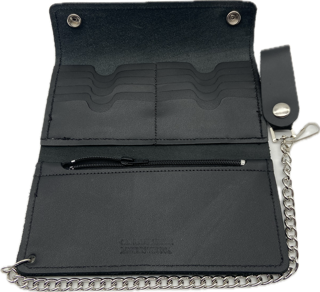 Leather chain Wallet with 10 credit card slots