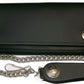 Leather chain wallet with buffalo nickel snaps