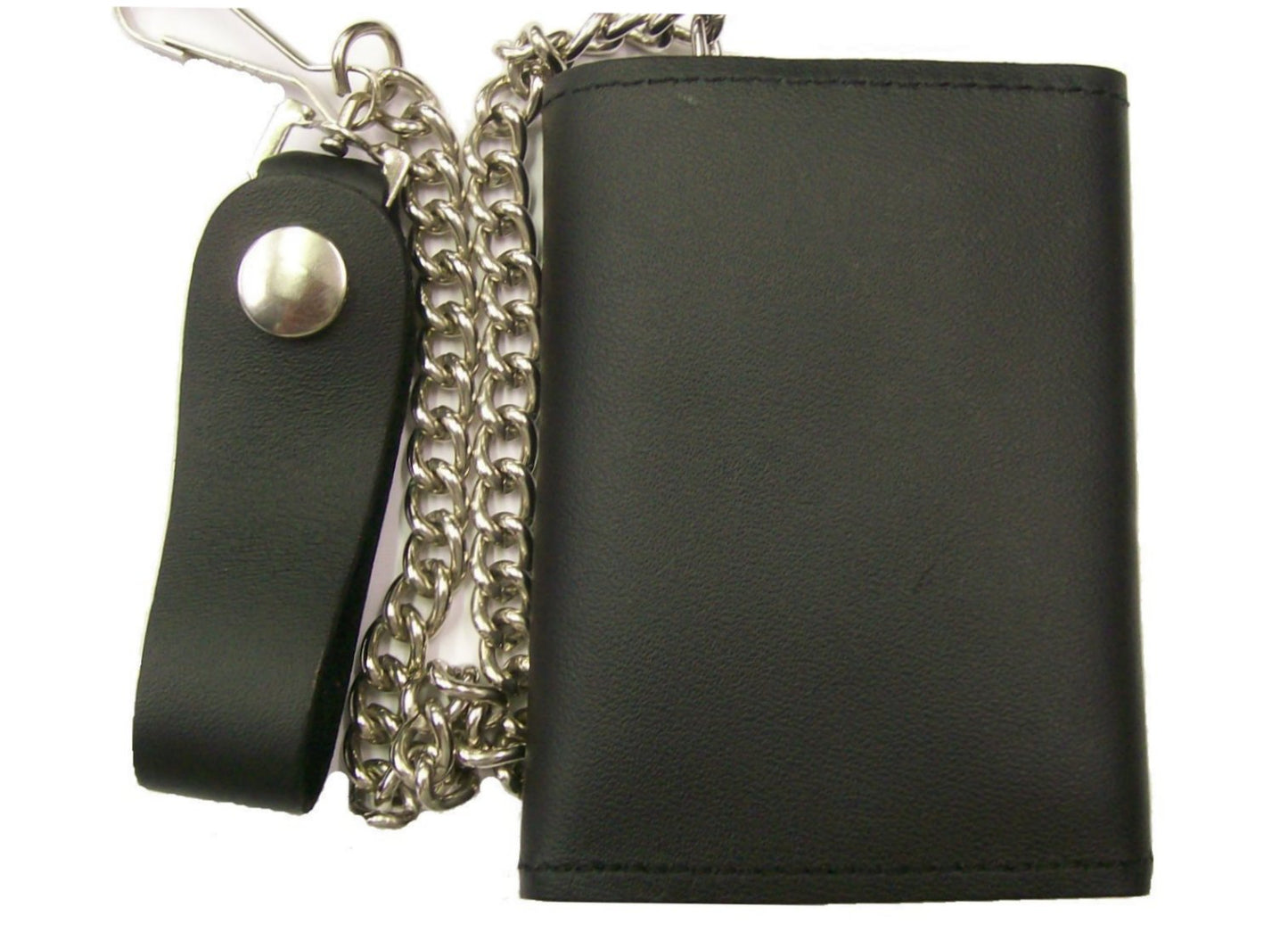 Leather Trifold chain wallet