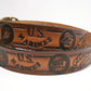 Marines Semper Fidelis Bulldog scene embossed leather belt
